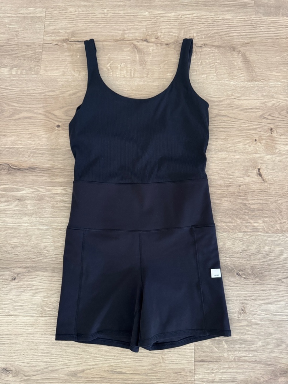 Vuori Black Scoop Neck Romper